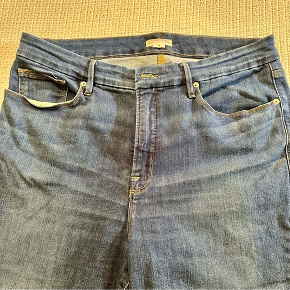 Good American Dark Blue Good Legs Straight Jeans, Size 16 - Picture 8 of 8